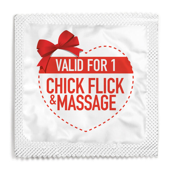 Condom Coupon for Chick Flick and Massage Funny Condoms