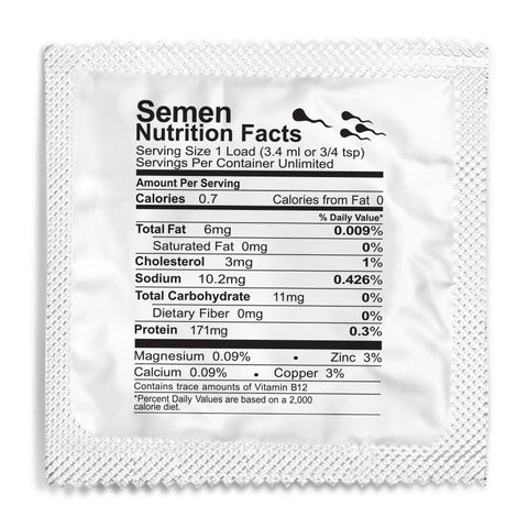 Semen Nutrition Facts Condom - 10 Condoms