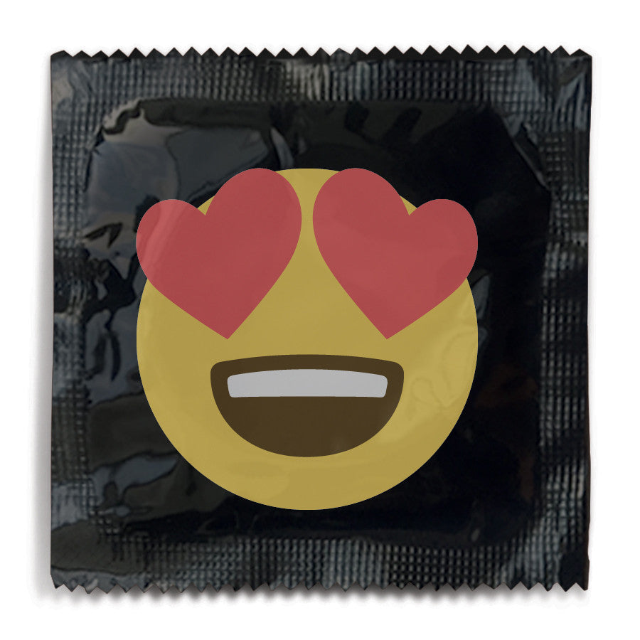 Smiley Hearts Emoji Condom - 10 Condoms